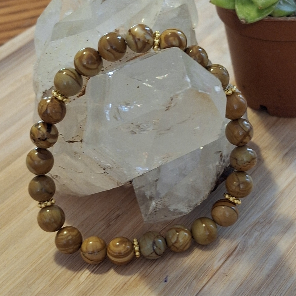 Sandstone Picture Jasper Stretch Bracelet